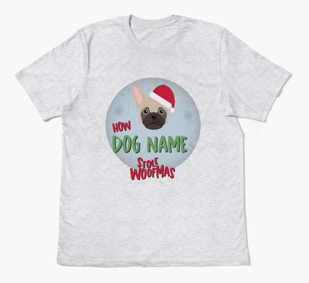 'How {dogsName} Stole Woofmas' - Personalised {breedFullName} Adult T-Shirt