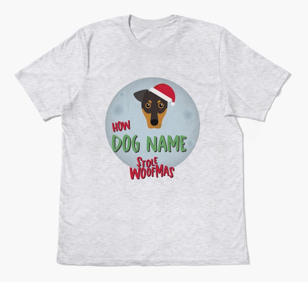 'How {dogsName} Stole Woofmas' - Personalised {breedFullName} Adult T-Shirt