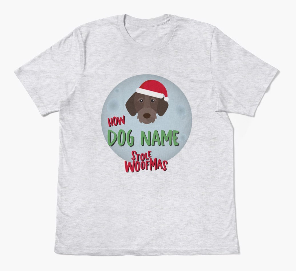 'How {dogsName} Stole Woofmas' - Personalised {breedFullName} Adult T-Shirt