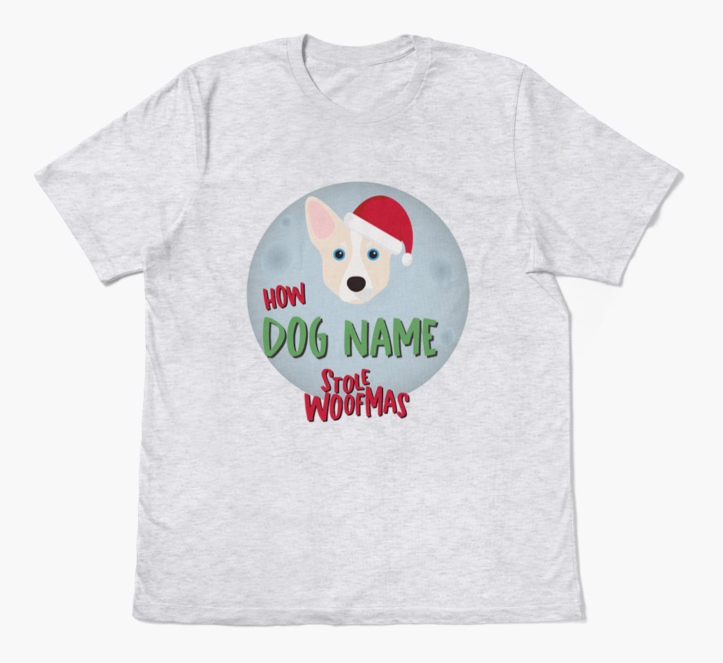 'How {dogsName} Stole Woofmas' - Personalised {breedFullName} Adult T-Shirt