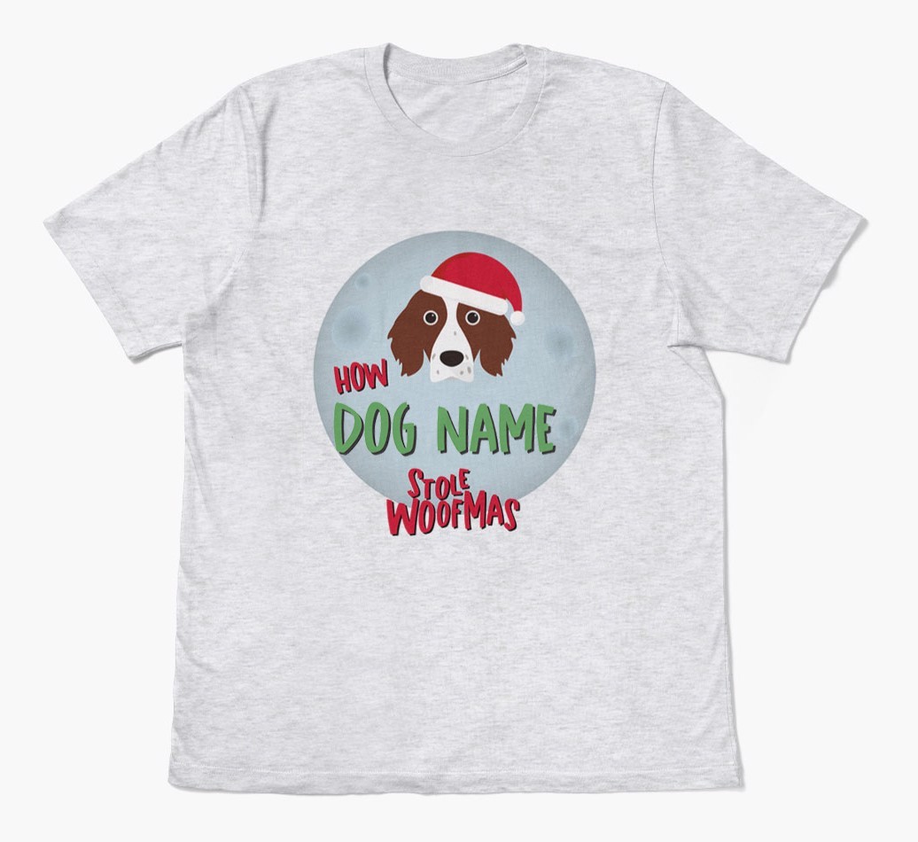 'How {dogsName} Stole Woofmas' - Personalised {breedFullName} Adult T-Shirt