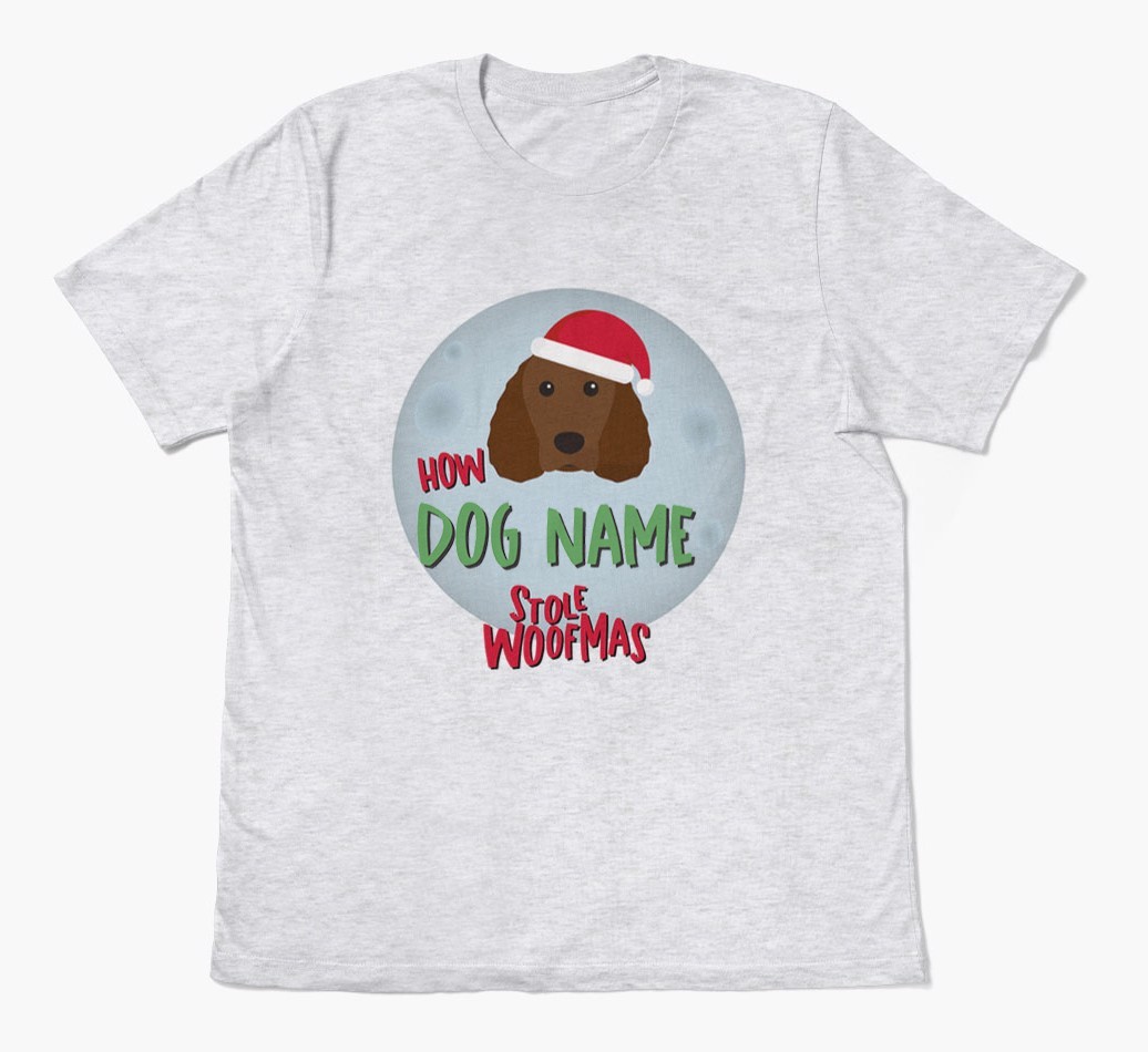 'How {dogsName} Stole Woofmas' - Personalised {breedFullName} Adult T-Shirt