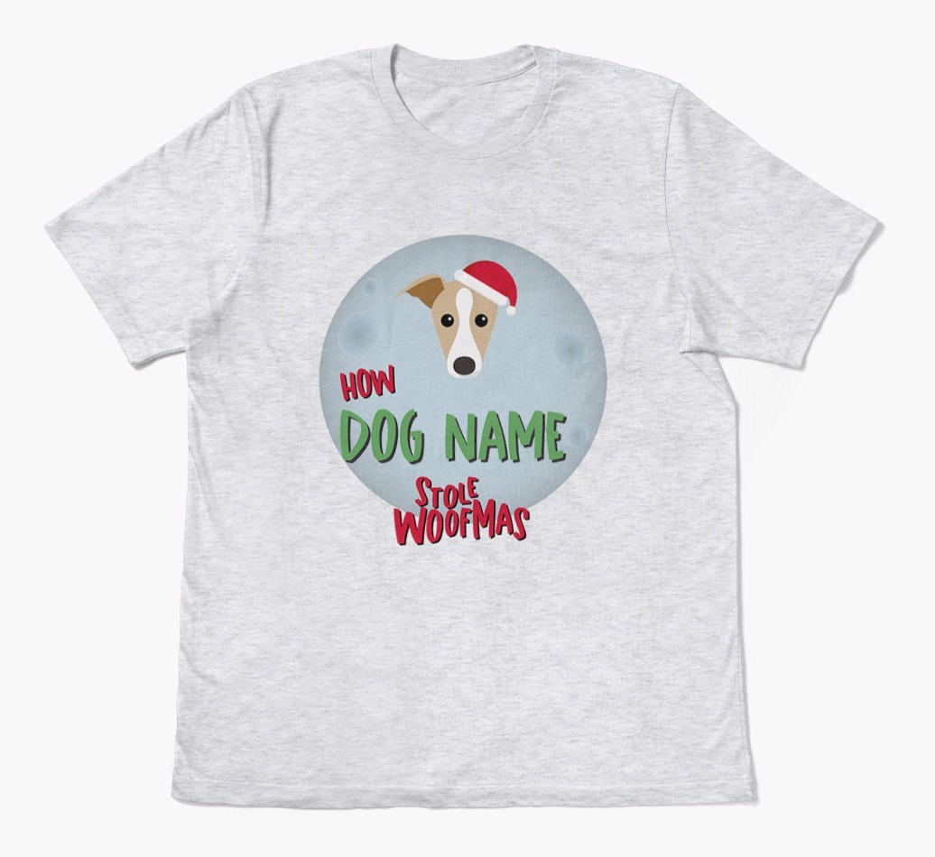 'How {dogsName} Stole Woofmas' - Personalised {breedFullName} Adult T-Shirt