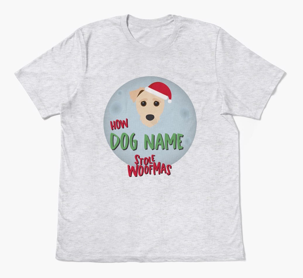 'How {dogsName} Stole Woofmas' - Personalised {breedFullName} Adult T-Shirt