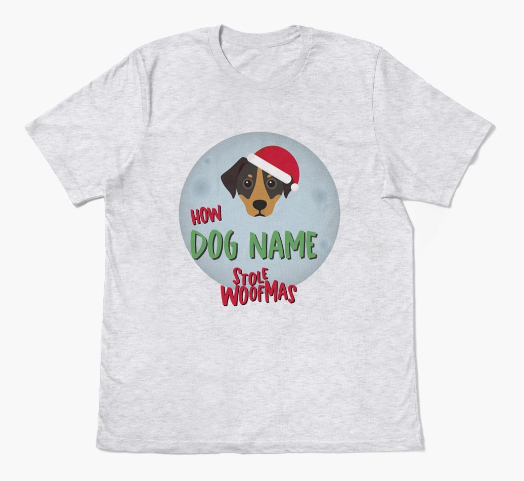 'How {dogsName} Stole Woofmas' - Personalised {breedFullName} Adult T-Shirt