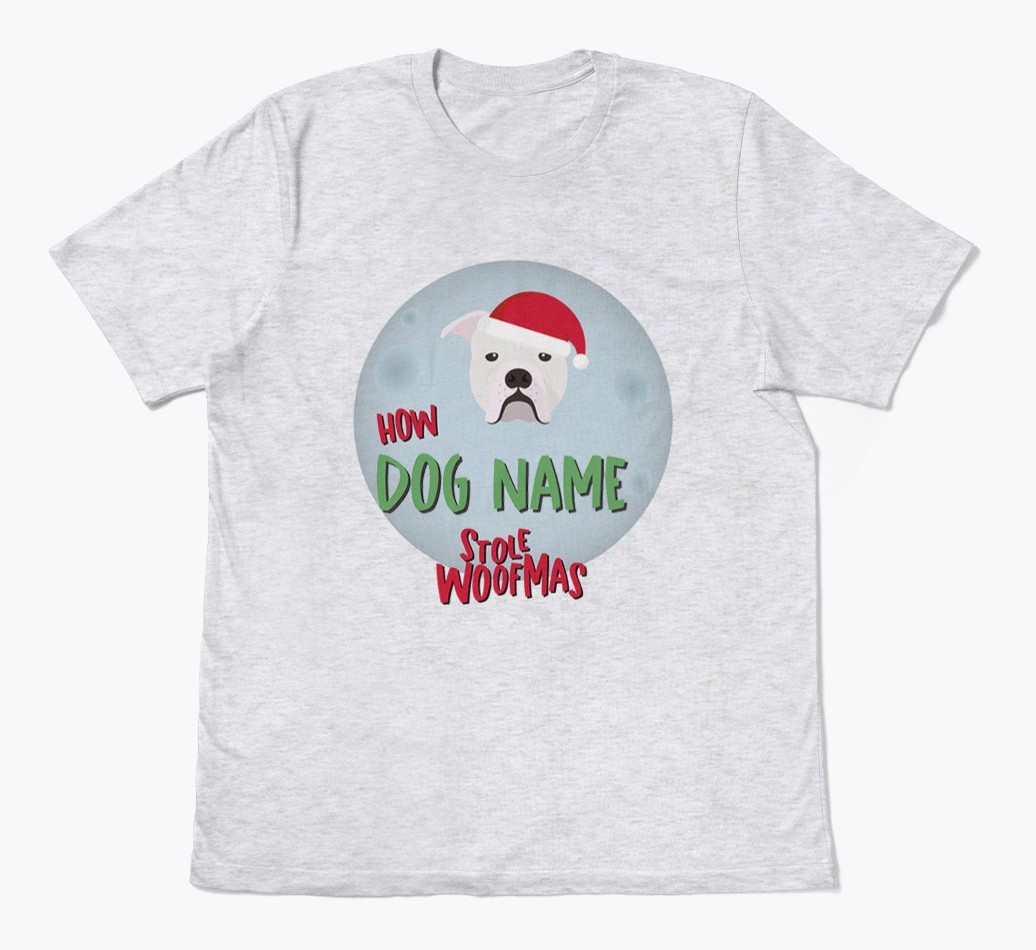 'How {dogsName} Stole Woofmas' - Personalised {breedFullName} Adult T-Shirt