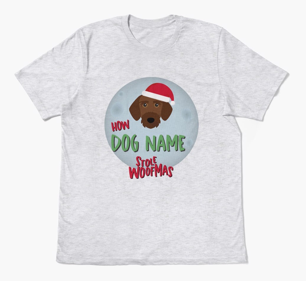 'How {dogsName} Stole Woofmas' - Personalised {breedFullName} Adult T-Shirt