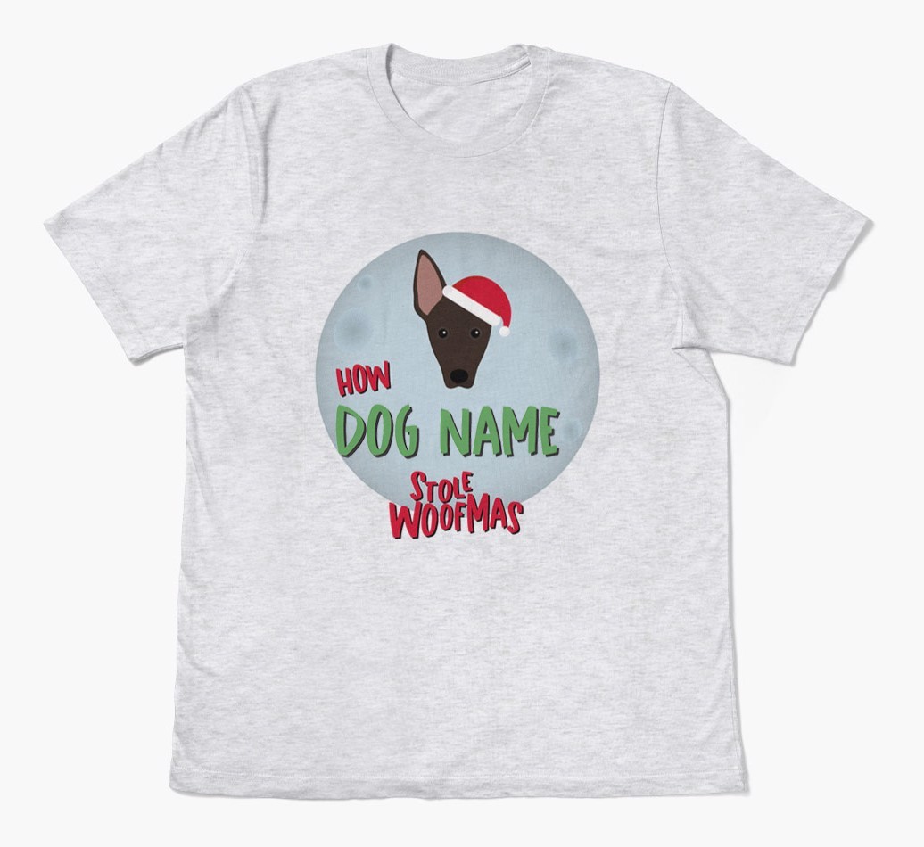 'How {dogsName} Stole Woofmas' - Personalised {breedFullName} Adult T-Shirt