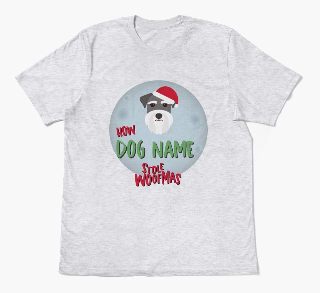 'How {dogsName} Stole Woofmas' - Personalised {breedFullName} Adult T-Shirt