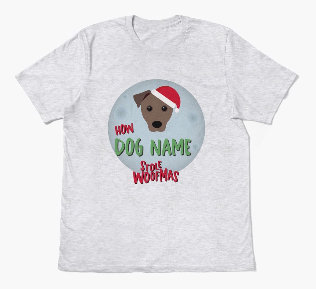 'How {dogsName} Stole Woofmas' - Personalised {breedFullName} Adult T-Shirt