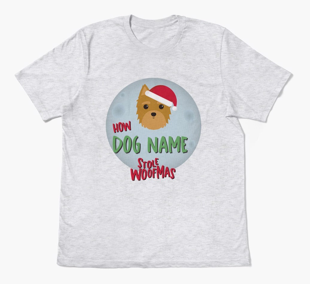 'How {dogsName} Stole Woofmas' - Personalised {breedFullName} Adult T-Shirt