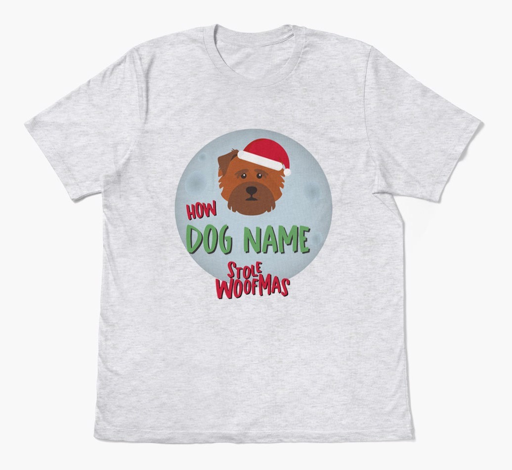'How {dogsName} Stole Woofmas' - Personalised {breedFullName} Adult T-Shirt
