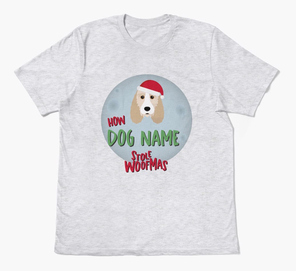 'How {dogsName} Stole Woofmas' - Personalised {breedFullName} Adult T-Shirt