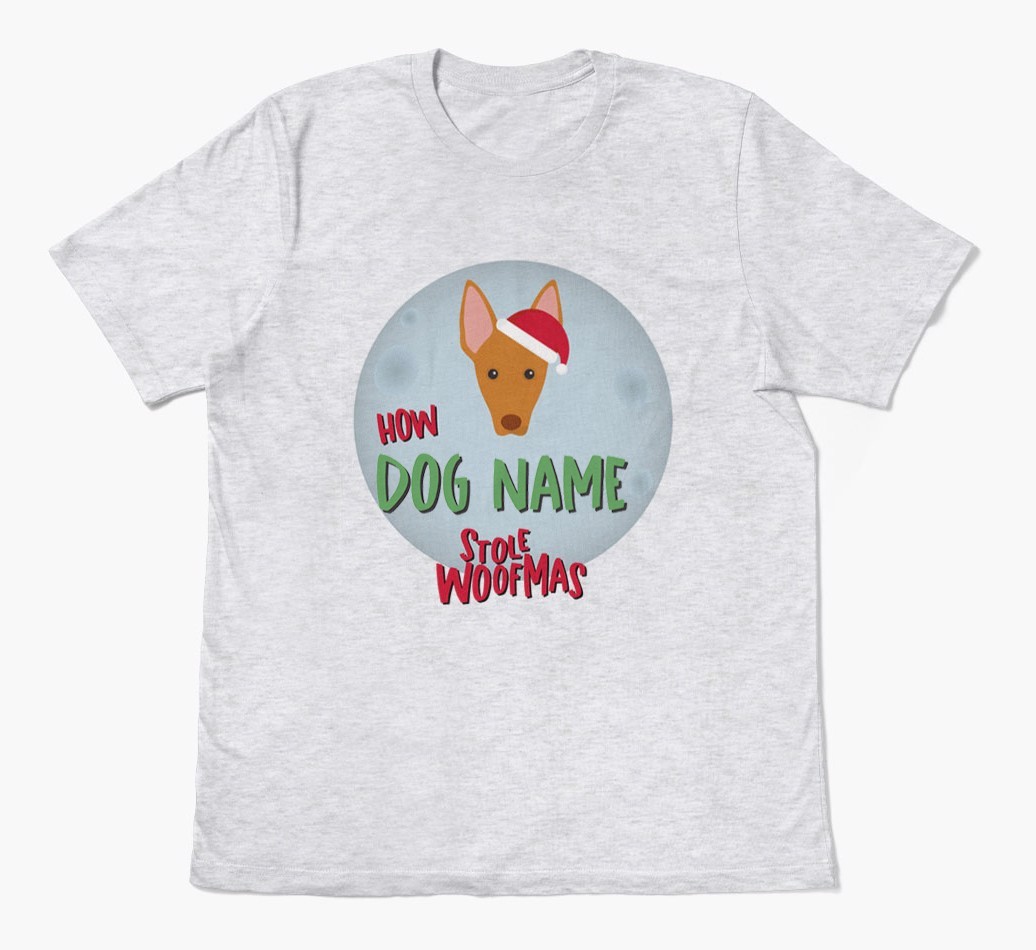 'How {dogsName} Stole Woofmas' - Personalized {breedFullName} Adult T-Shirt