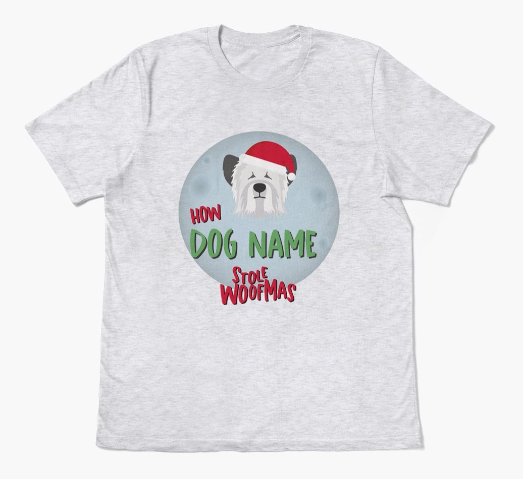 'How {dogsName} Stole Woofmas' - Personalised {breedFullName} Adult T-Shirt