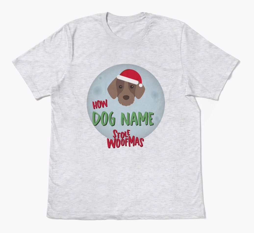 'How {dogsName} Stole Woofmas' - Personalised {breedFullName} Adult T-Shirt