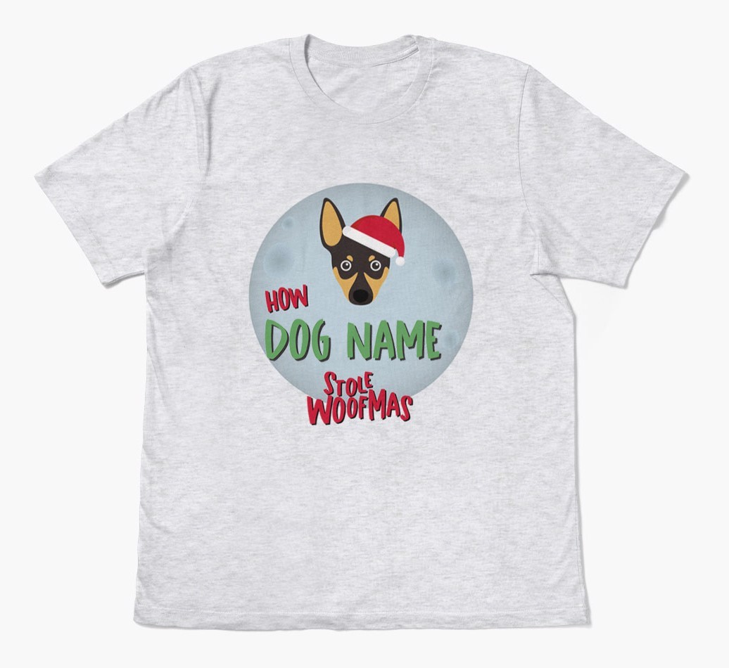 'How {dogsName} Stole Woofmas' - Personalised {breedFullName} Adult T-Shirt