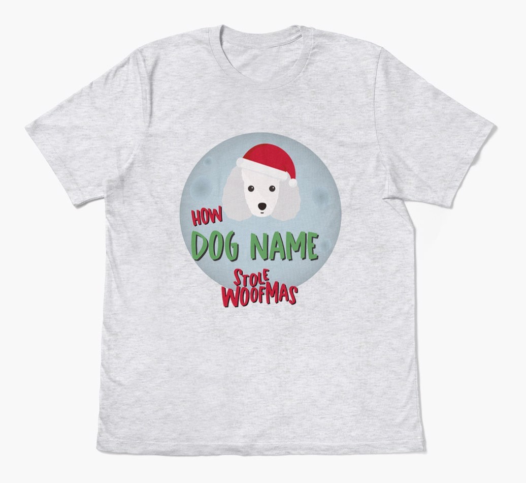 'How {dogsName} Stole Woofmas' - Personalised {breedFullName} Adult T-Shirt