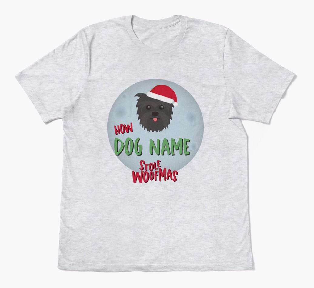 'How {dogsName} Stole Woofmas' - Personalized {breedFullName} Adult T-Shirt