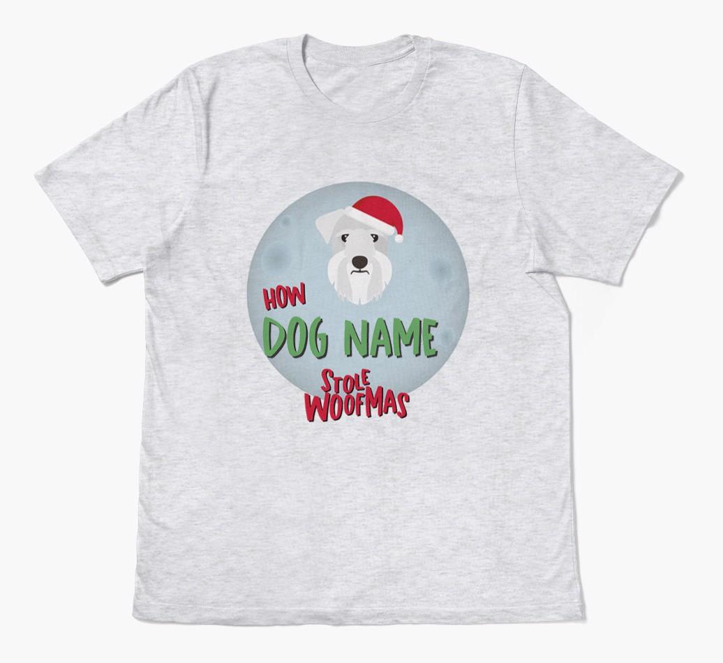 'How {dogsName} Stole Woofmas' - Personalized {breedFullName} Adult T-Shirt