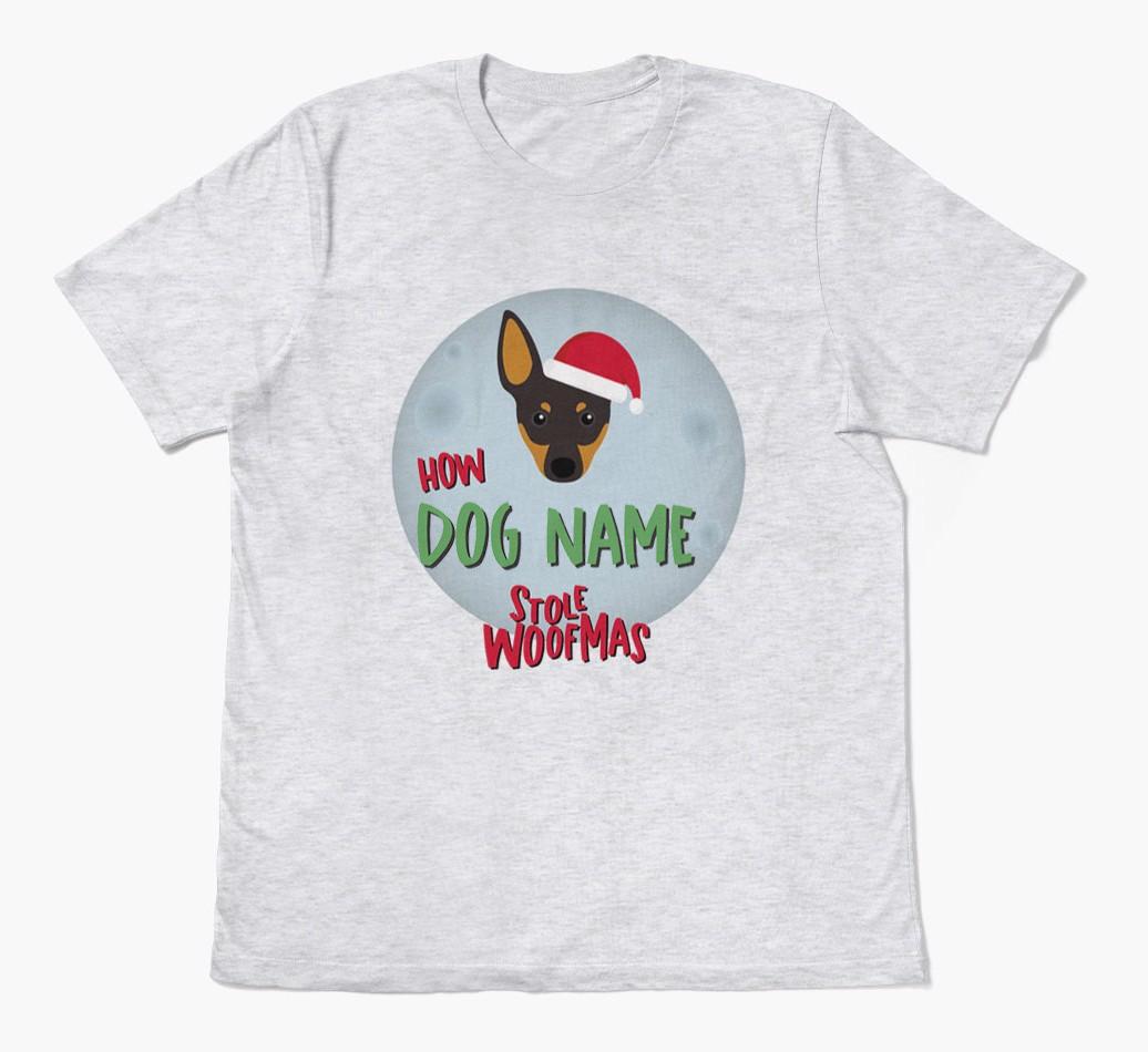 'How {dogsName} Stole Woofmas' - Personalized {breedFullName} Adult T-Shirt