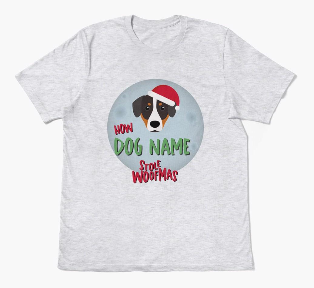 'How {dogsName} Stole Woofmas' - Personalized {breedFullName} Adult T-Shirt