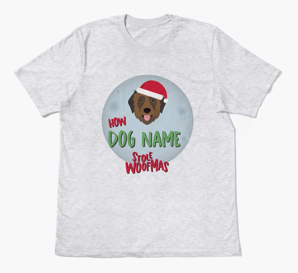 'How {dogsName} Stole Woofmas' - Personalized {breedFullName} Adult T-Shirt