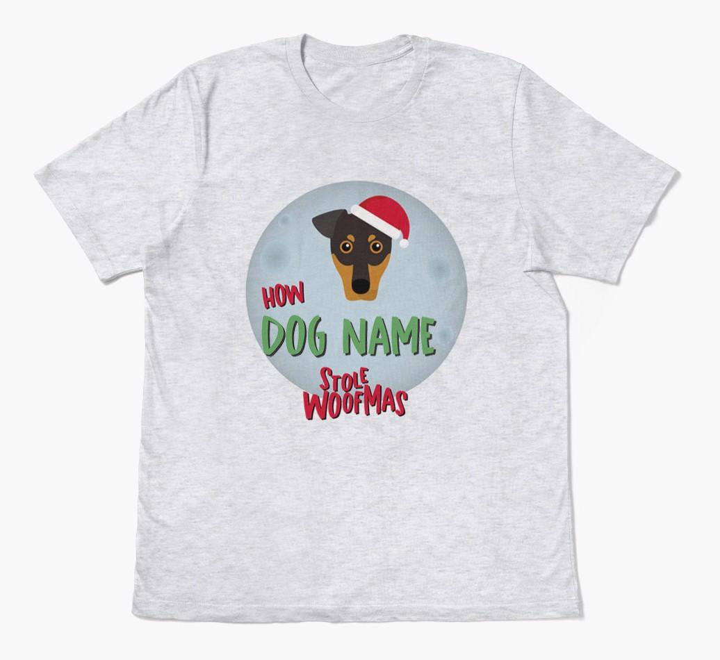 'How {dogsName} Stole Woofmas' - Personalized {breedFullName} Adult T-Shirt
