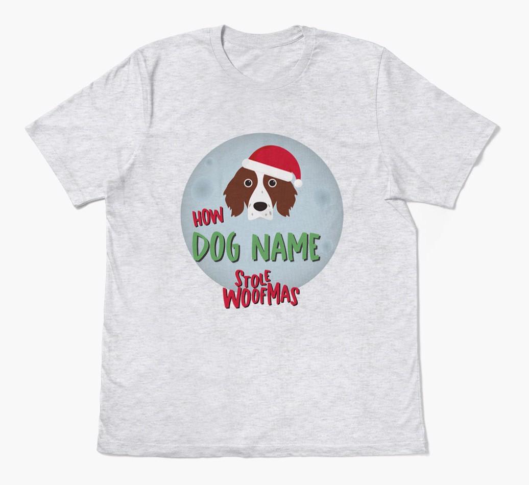 'How {dogsName} Stole Woofmas' - Personalized {breedFullName} Adult T-Shirt
