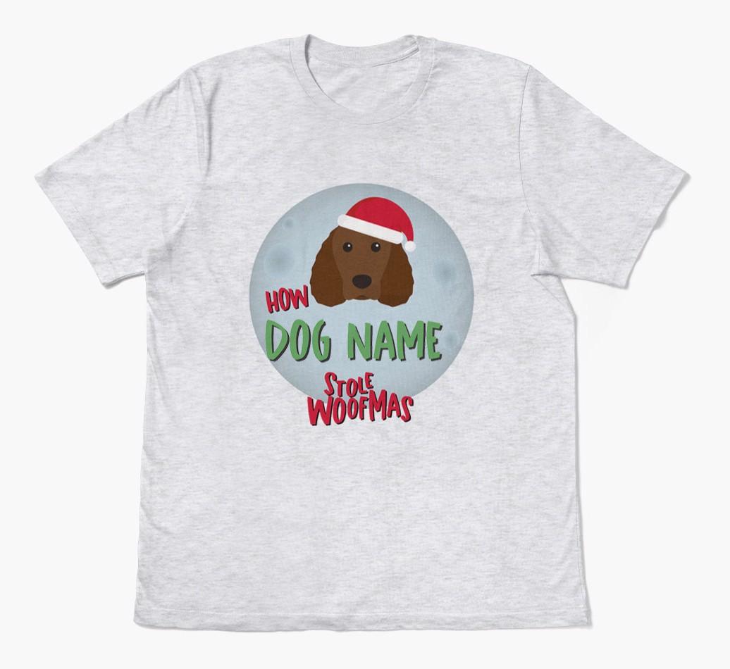 'How {dogsName} Stole Woofmas' - Personalized {breedFullName} Adult T-Shirt