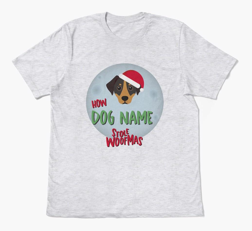 'How {dogsName} Stole Woofmas' - Personalized {breedFullName} Adult T-Shirt