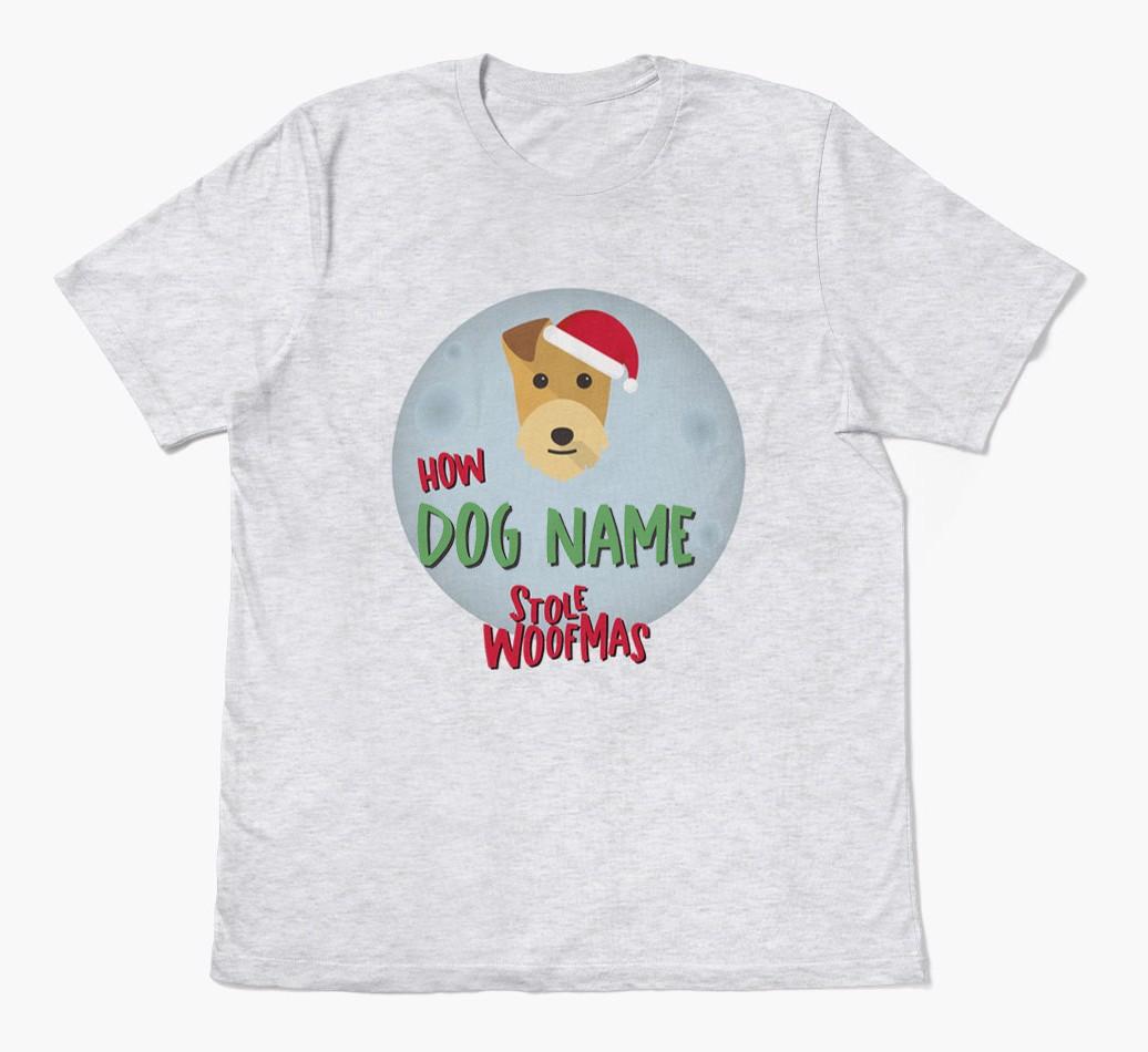 'How {dogsName} Stole Woofmas' - Personalized {breedFullName} Adult T-Shirt