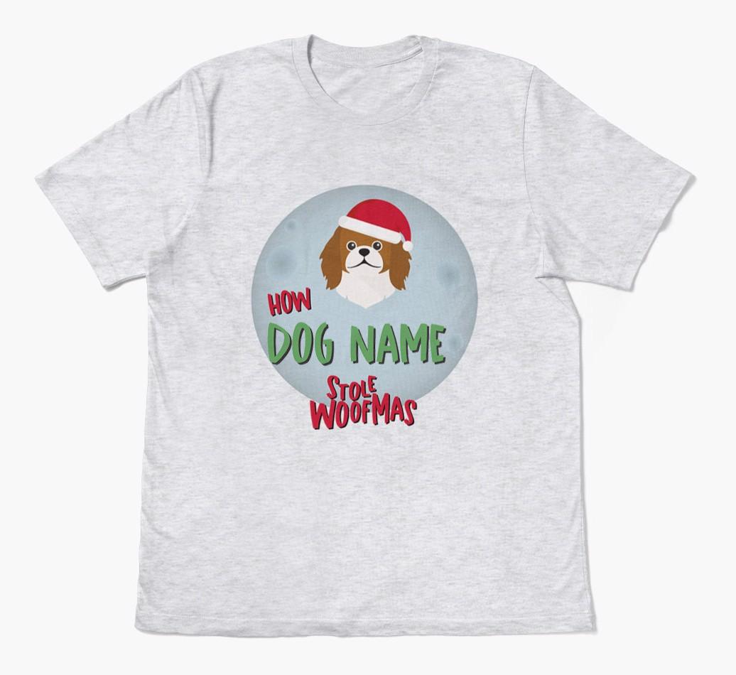 'How {dogsName} Stole Woofmas' - Personalized {breedFullName} Adult T-Shirt