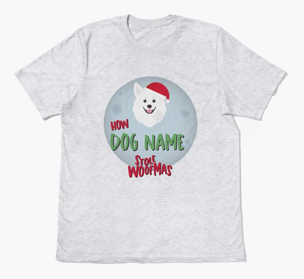 'How {dogsName} Stole Woofmas' - Personalized {breedFullName} Adult T-Shirt