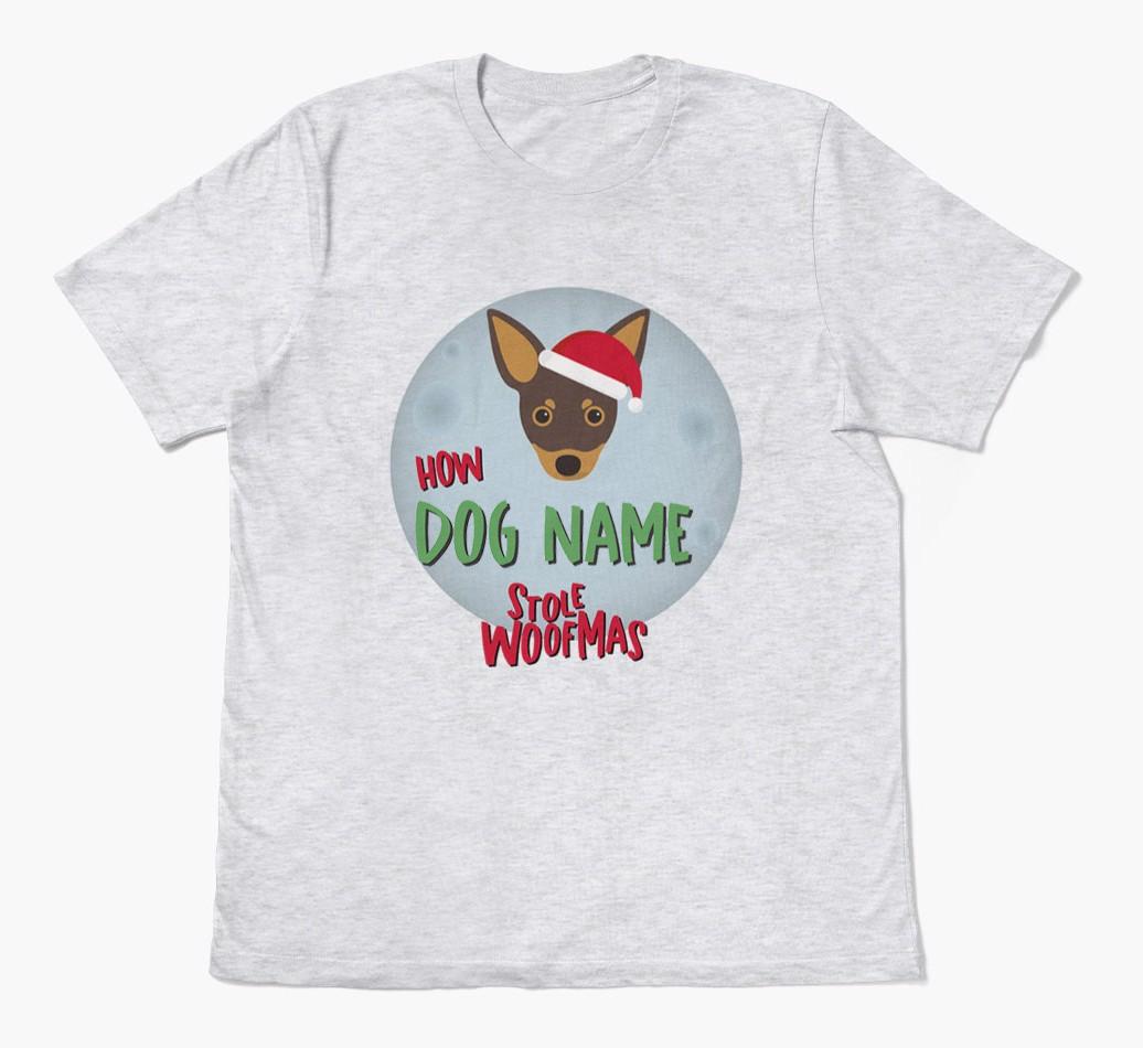 'How {dogsName} Stole Woofmas' - Personalized {breedFullName} Adult T-Shirt