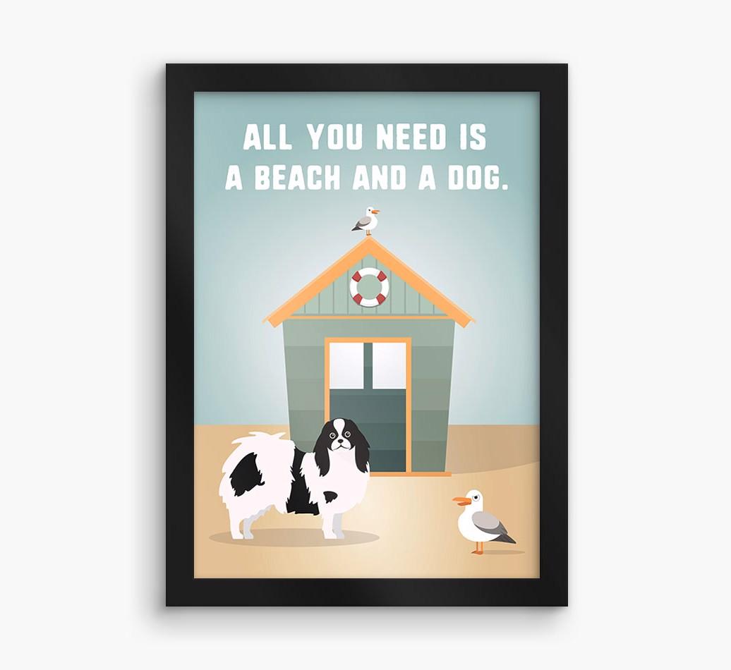 'Beach and a Dog' Print with {breedFullName} Icon