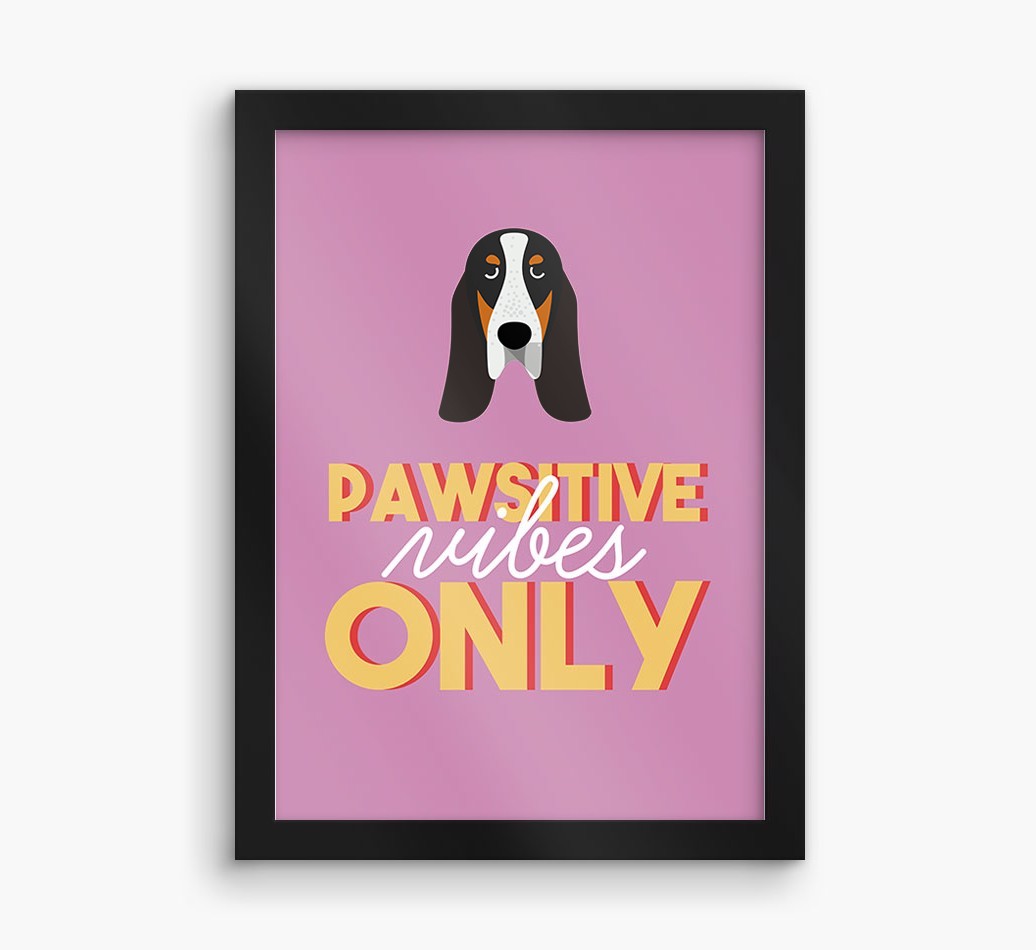 'Pawsitive Vibes Only' - Personalised {breedFullName} Framed Print