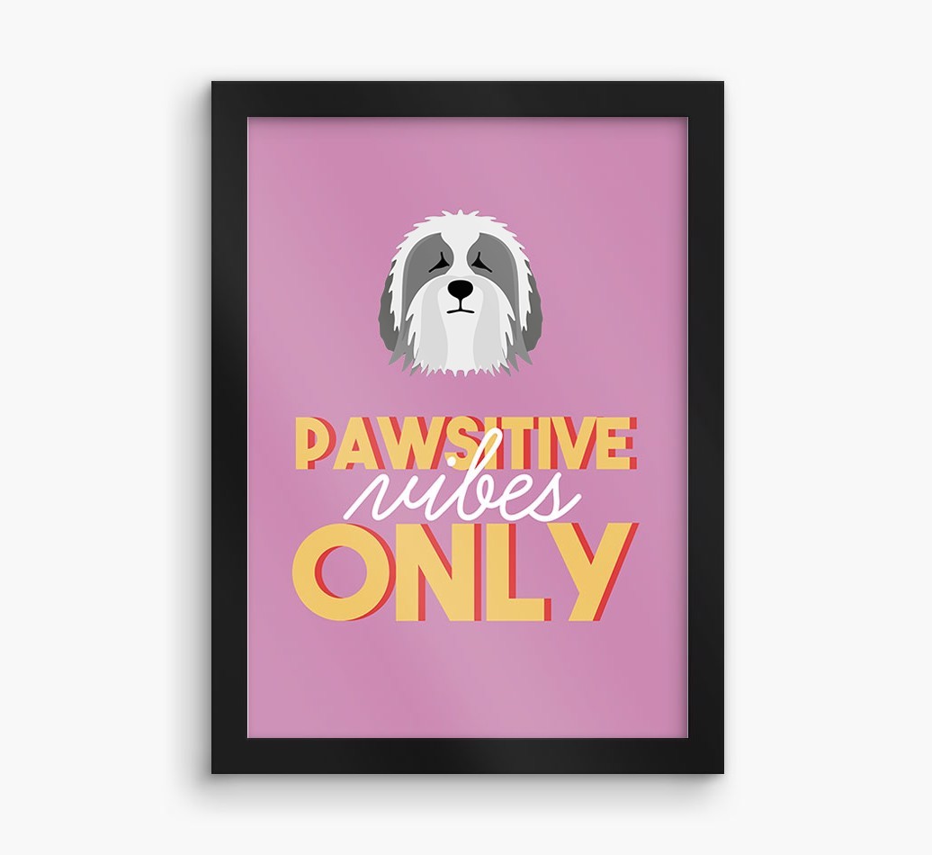 'Pawsitive Vibes Only' - Personalised {breedFullName} Framed Print
