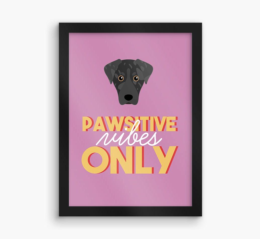 'Pawsitive Vibes Only' - Personalized {breedFullName} Framed Print