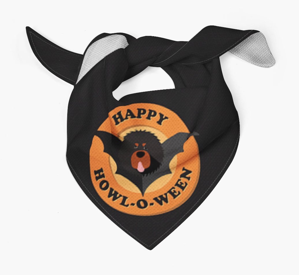 'Happy Howl-o-ween' - Personalized {breedFullName} Bandana