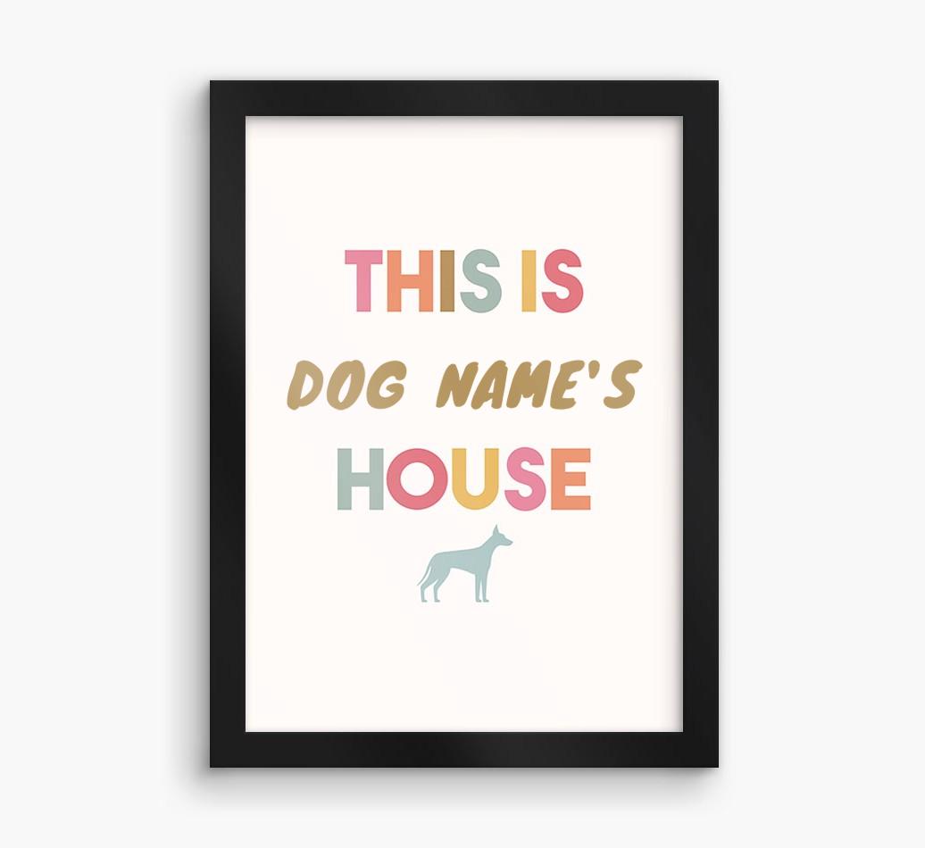 '{dogsName}'s House' - Personalised {breedFullName} Framed Print