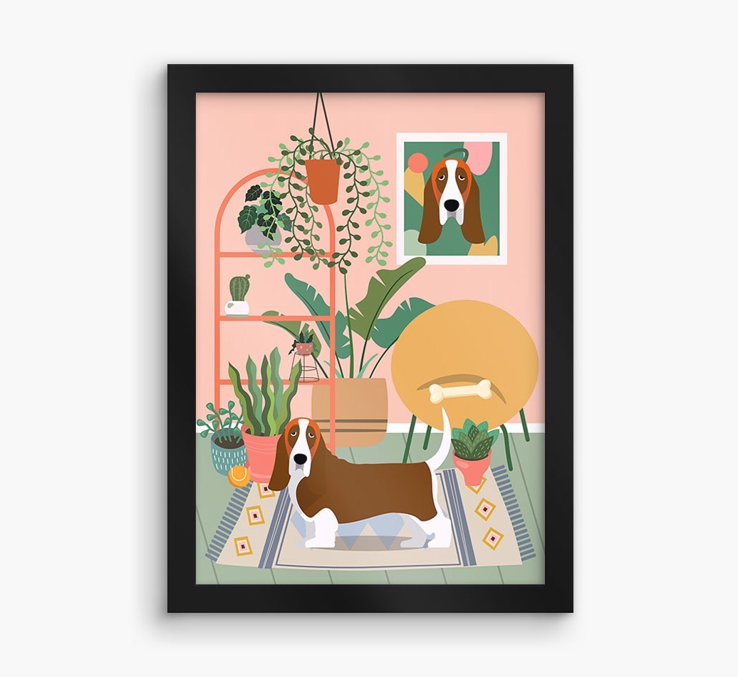 'Jungle Room' - Personalized {breedFullName} Framed Print