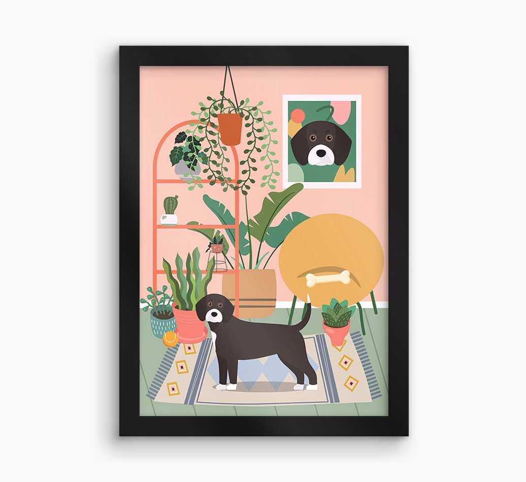 'Jungle Room' - Personalised {breedFullName} Framed Print