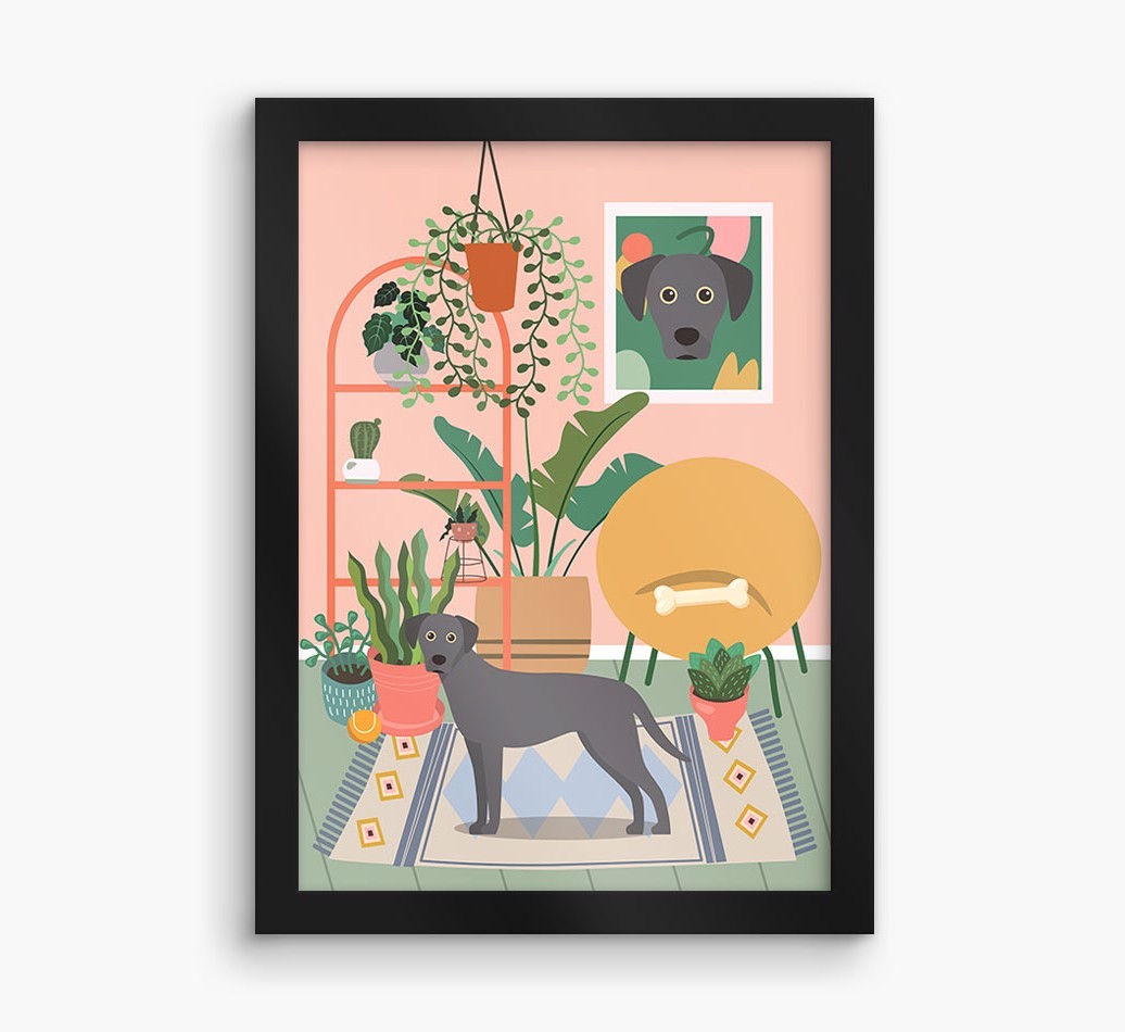 'Jungle Room' - Personalized {breedFullName} Framed Print
