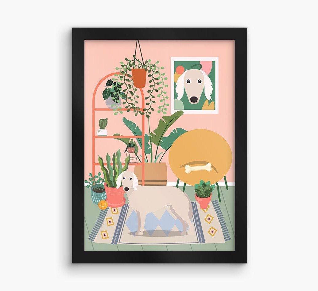 'Jungle Room' - Personalised {breedFullName} Framed Print