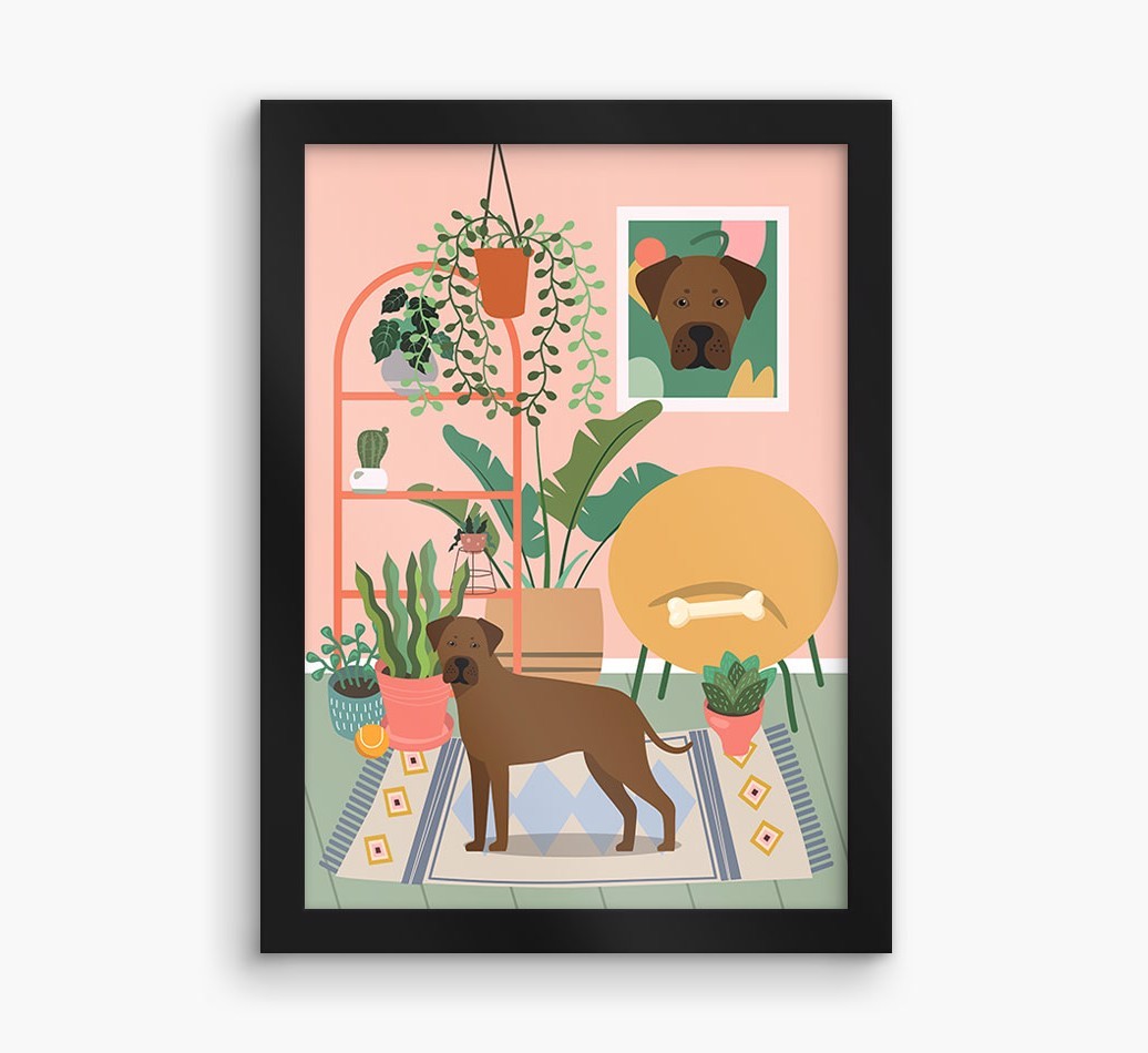 'Jungle Room' - Personalised {breedFullName} Framed Print