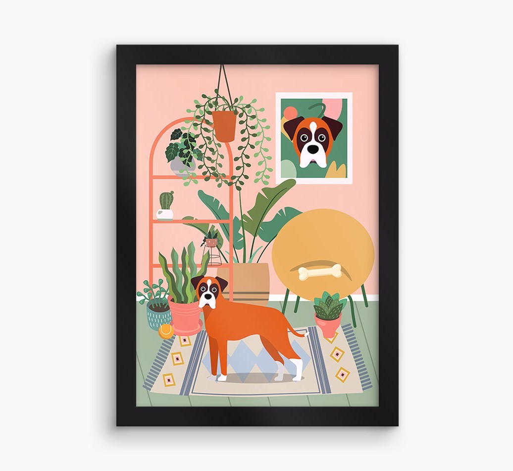 'Jungle Room' - Personalised {breedFullName} Framed Print