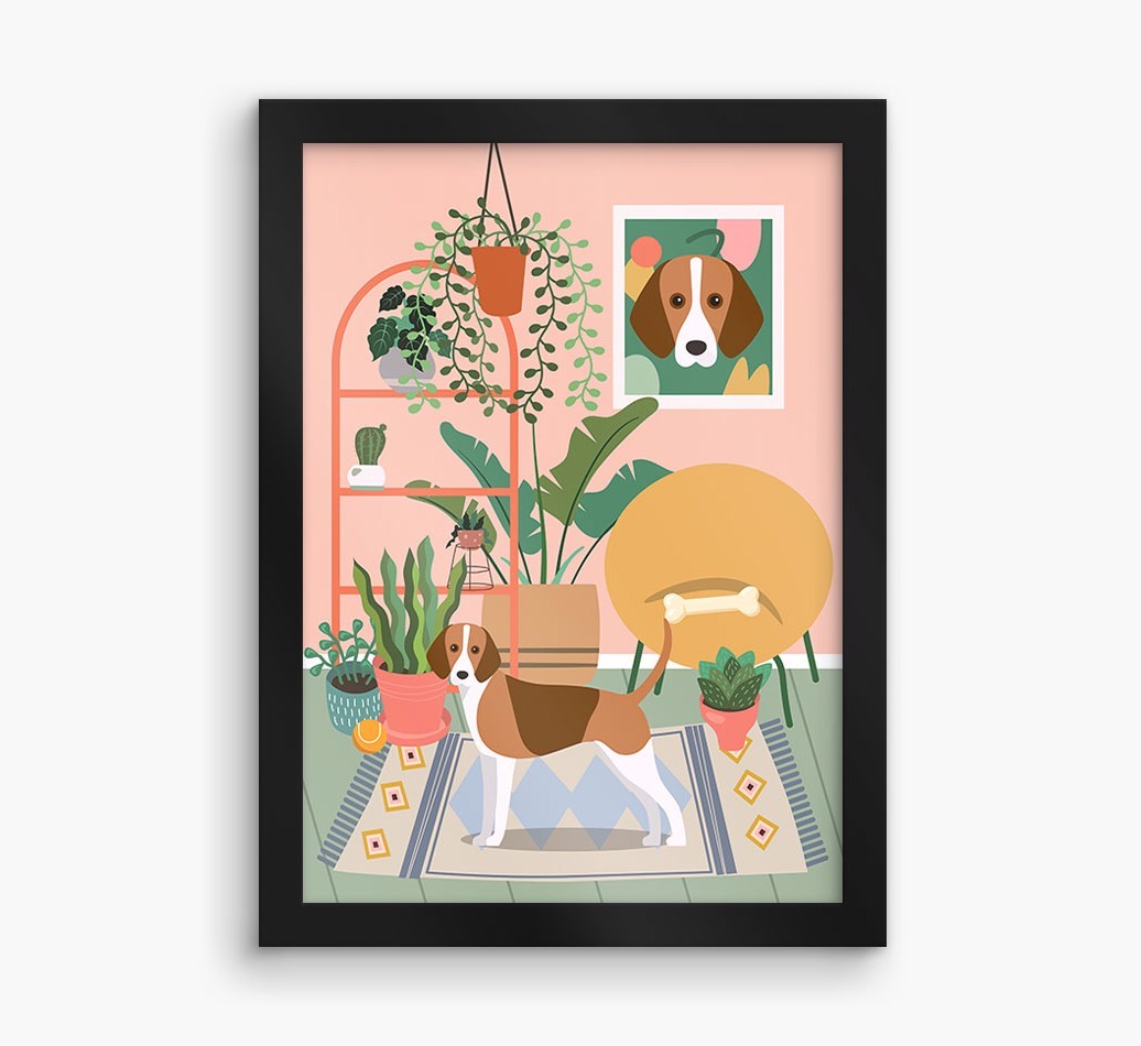 'Jungle Room' - Personalized {breedFullName} Framed Print