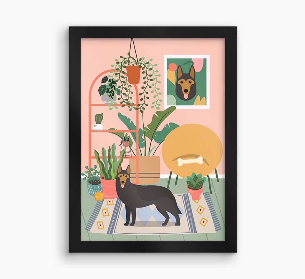 'Jungle Room' - Personalised {breedFullName} Framed Print