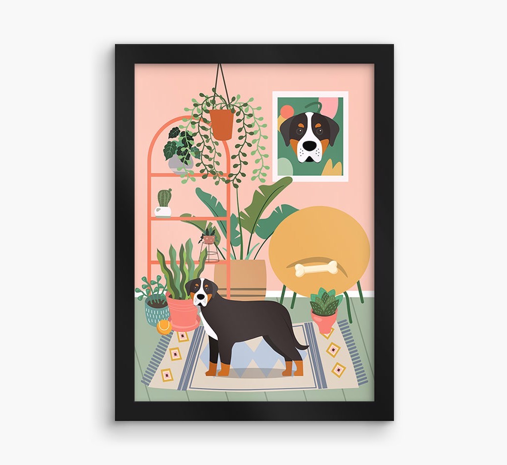 'Jungle Room' - Personalised {breedFullName} Framed Print